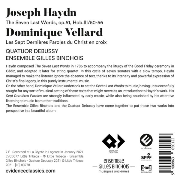 Haydn / Vellard: The Seven Last Words - Quatuor Debussy
