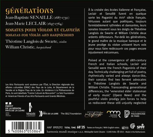 Senaille / Leclair: Generations - Theotime Langlois de Swarte & William Christie
