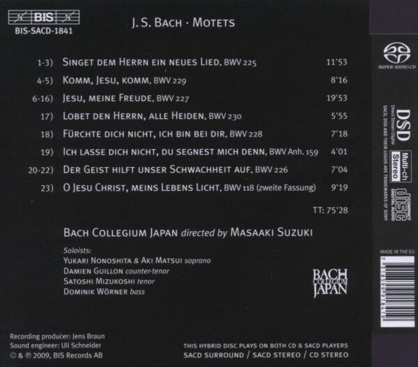 Bach: Motets - Bach Collegium Japan