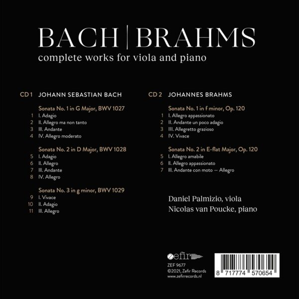 Bach / Brahms: Complete Works For Viola And Piano - Daniel Palmizio