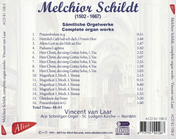 Melchior Schildt: Complete Organ Works - Vincent Van Laar