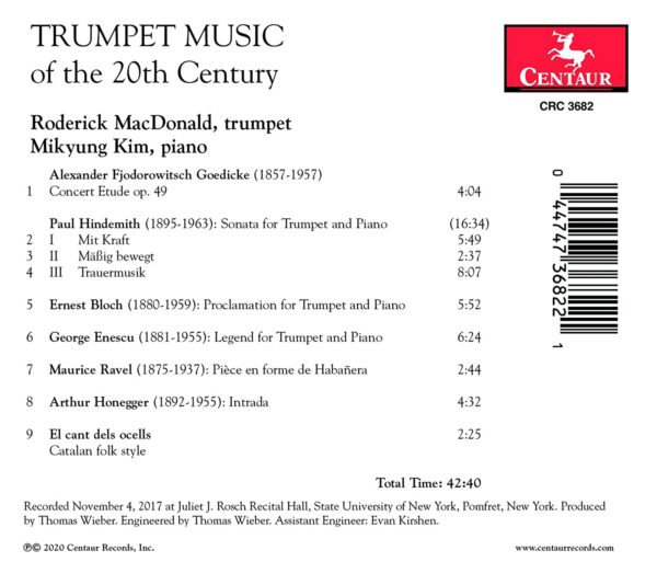 Trumpet Music Of The 20th Century - Roderick Mac-Donald