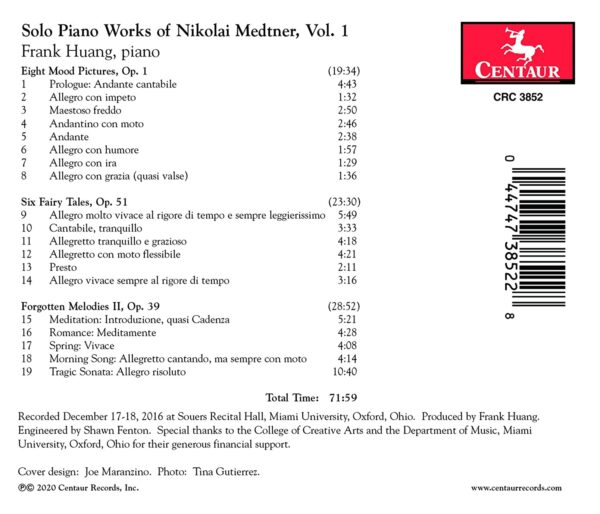 Medtner: Solo Piano Works Vol. 1 - Frank Huang