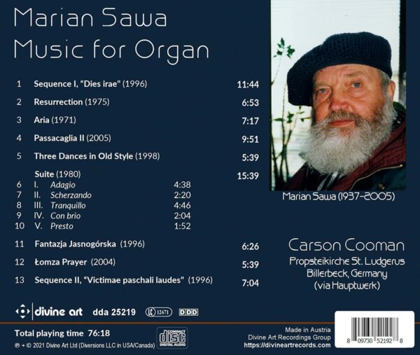 Marian Sawa: Music For Organ - Carson Cooman