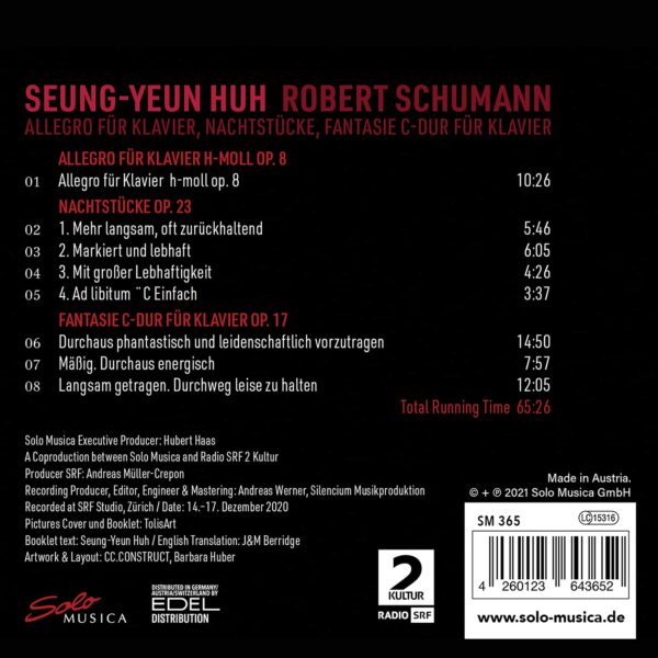 Schumann: Allegro Fur Klavier, Nachtstucke, Fantasie - Seung-Yeun Huh
