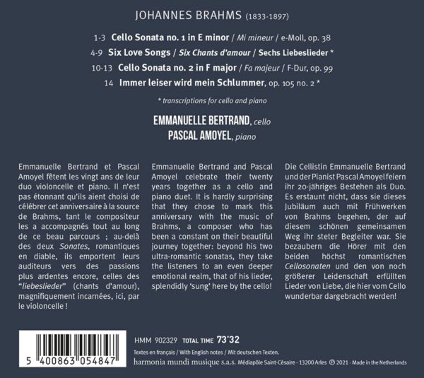 Brahms: Sonatas & Liebeslieder - Emmanuelle Bertrand