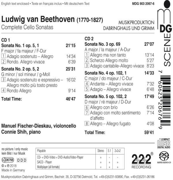 Beethoven: Complete Cello Sonatas - Manuel Fischer-Dieskau