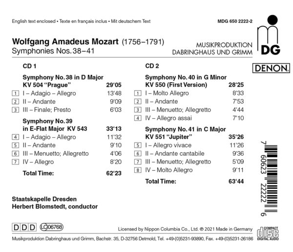 Mozart: Symphonies 38, 39, 40 & 41 - Herbert Blomstedt