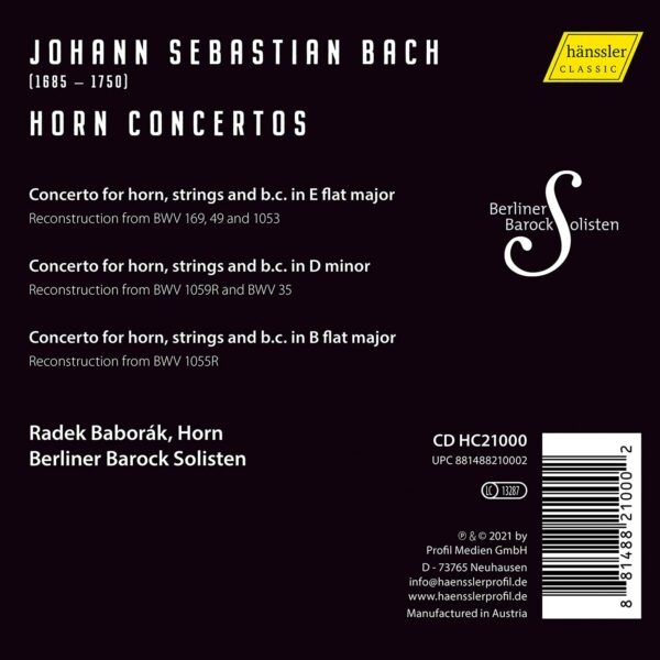 Bach: Horn Concertos - Radek Baborak