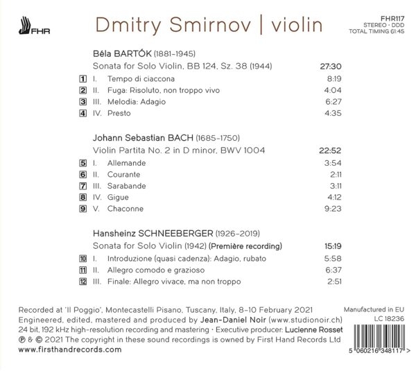 Bartok / Bach / Schneeberger - Dmitry Smirnov