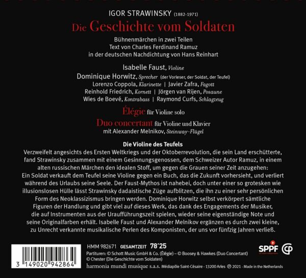 Stravinsky: Die Geschichte vom Soldaten (Deutsche Version) - Isabelle Faust