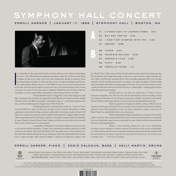 Symphony Hall Concert 1959 (Vinyl) - Erroll Garner