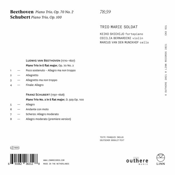 Beethoven: Piano Trio, Op. 70 No. 2 & Schubert: Piano Trio No. 2, D. 929 - Trio Marie Soldat