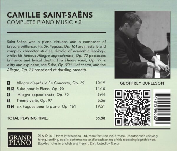 Saint-Saëns : L’œuvre pour piano, Vol. II. Burleson.