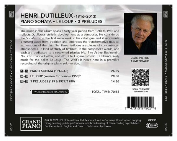 Henri Dutilleux: Piano Works - Jean-Pierre Armengaud