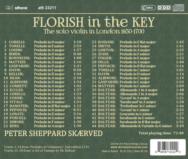 Florish In The Key: The Solo Violin In London 1650-1700 - Peter Sheppard Skaerved