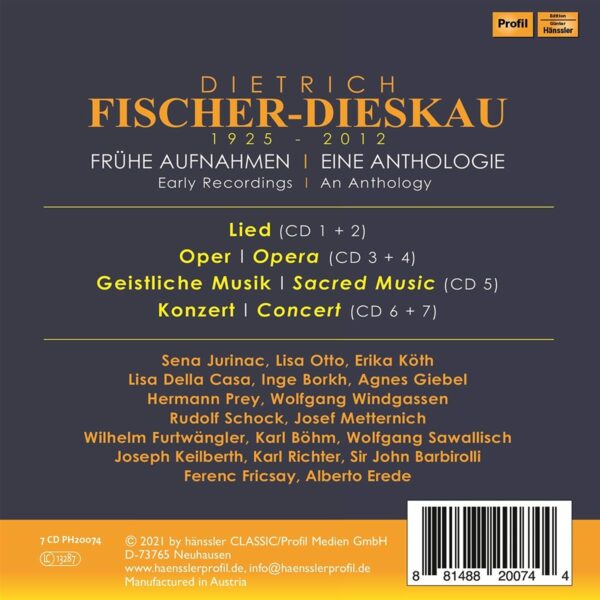 Early Recordings, An Anthology - Dietrich Fischer-Dieskau