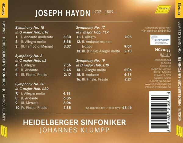 Haydn: The Complete Symphonies Vol. 25 - Heidelberger Sinfoniker