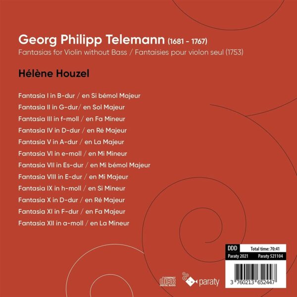 Telemann: Fantasias For Violin Without Bass - Hélène Houzel
