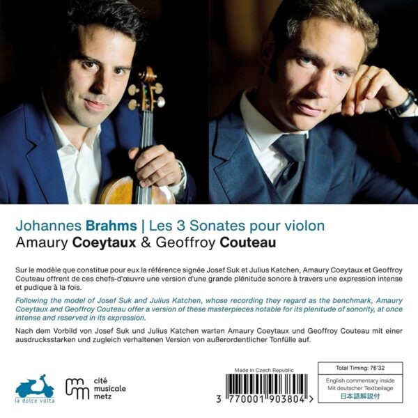 Brahms: The 3 Violin Sonatas - Amaury Coeytaux & Geoffroy Couteau