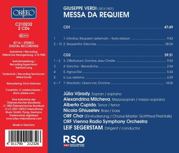 Verdi: Messa Da Requiem - Leif Segerstam