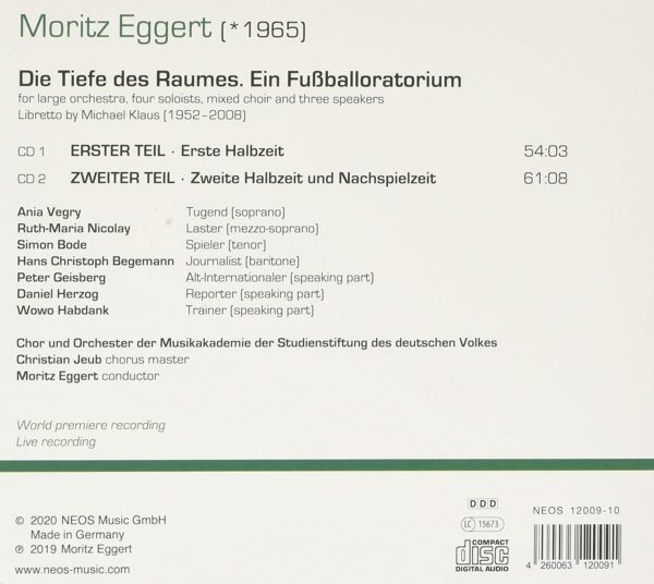 Moritz Eggert: Die Tiefe Des Raumes. Ein Fussballoratorium - Moritz Eggert