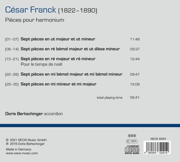 Cesar Franck: Pièces Pour Harmonium - Doris Bertschinger