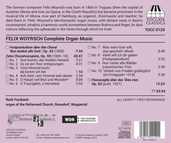 Felix Woyrsch: Complete Organ Music - Ruth Forsbach