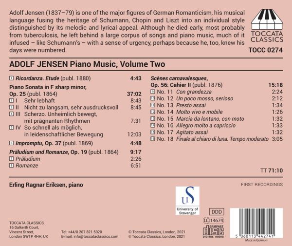 Adolf Jensen: Piano Music Vol.2 - Erling Ragnar Eriksen