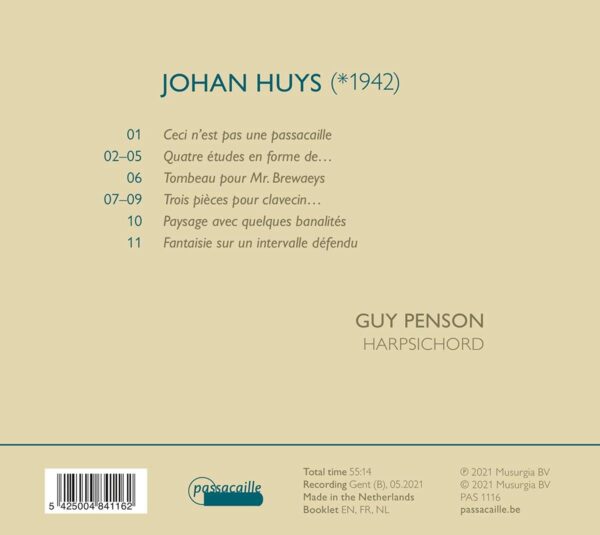 Johan Huys: Ceci N'est Pas Une Passacaille - Guy Penson