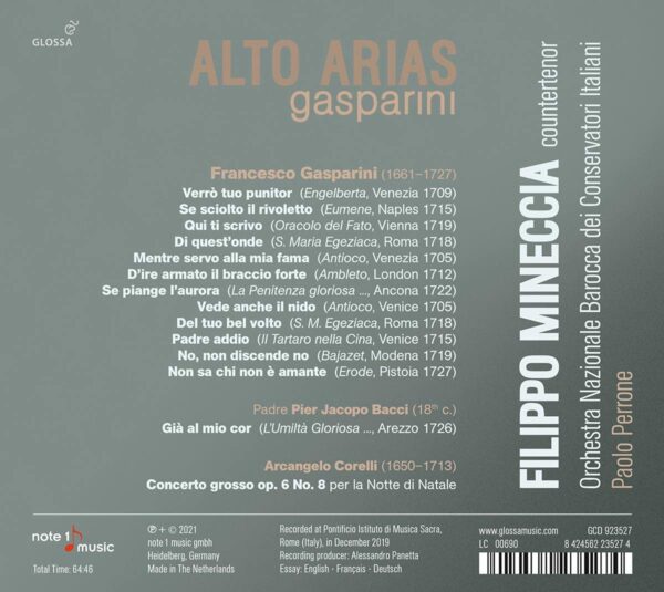 Francesco Gasparini: Alto Arias - Filippo Minecca