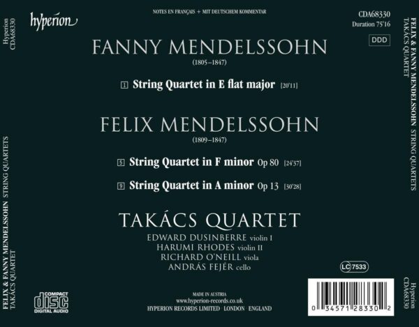 Fanny & Felix Mendelssohn: String Quartets - Takacs Quartet