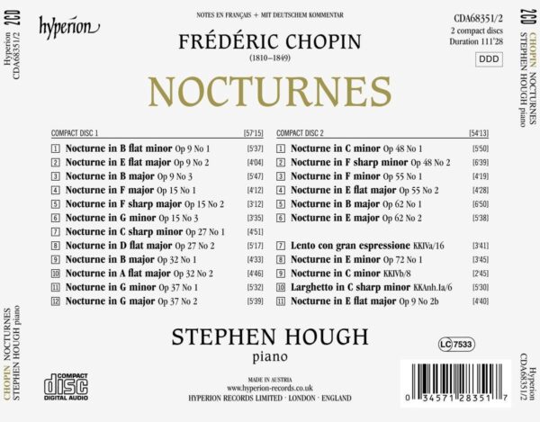Frederic Chopin: Nocturnes - Stephen Hough