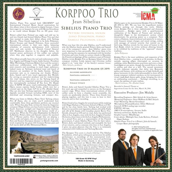 Jean Sibelius: Korppoo Trio in D Major (JS 209) (Vinyl) - Sibelius Piano Trio