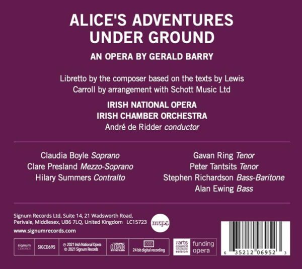 Gerald Barry: Alice's Adventures Under Ground - André de Ridder