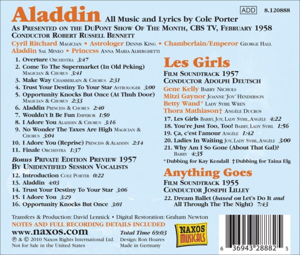 Cole Porter: Aladdin, Les Girls