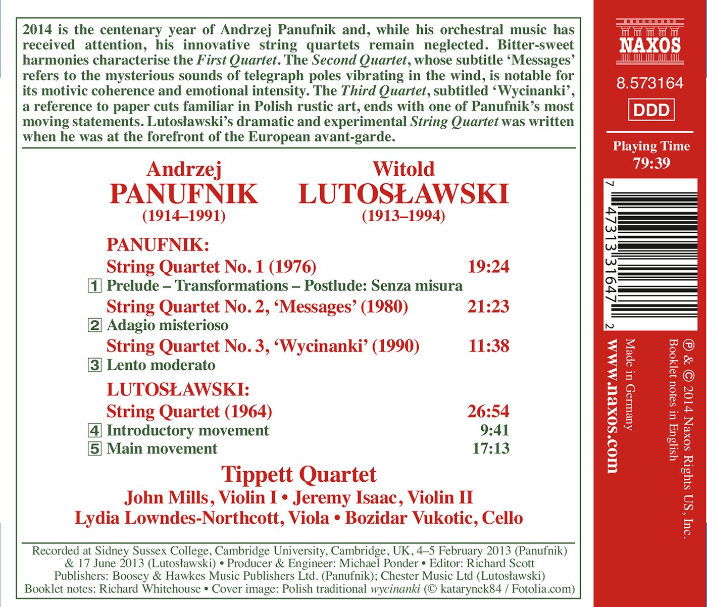 Panufnik: String Quartets Nos. 1-3 / Lutoslawski: String Quartet ...