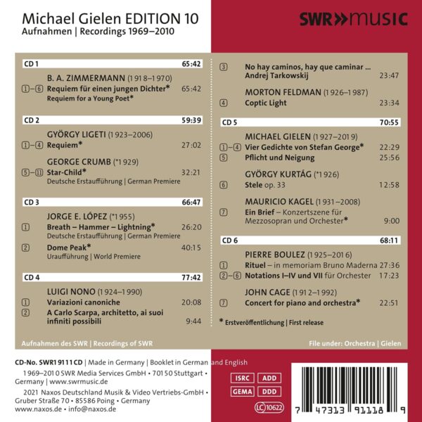 Michael Gielen Edition Vol. 10 - Music After 1945