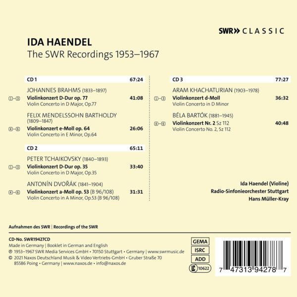 The SWR Recordings 1953-1967 - Ida Haendel