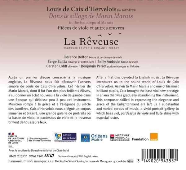 Louis de Caix de Hervelois: Pièces de Viole - La Rêveuse
