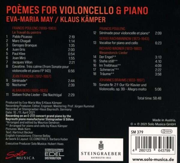 Poèmes For Violoncello & Piano - Klaus Kämper
