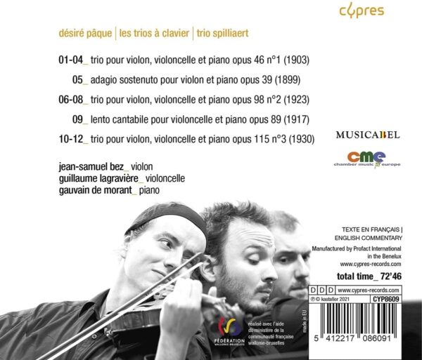 Désiré Pâque: Les Trios à Clavier - Trio Spilliaert
