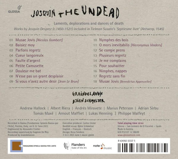 Josquin Desprez: Josquin The Undead, Laments, Deplorations And Dances Of Death - Graindelavoix