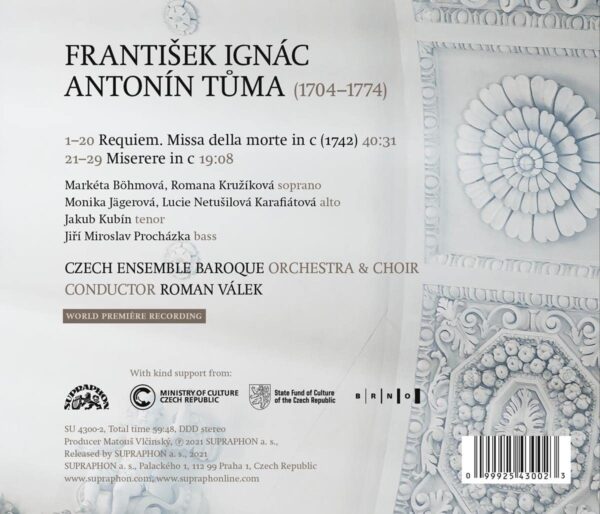 Tuma: Requiem & Miserere In C - Czech Ensemble Baroque