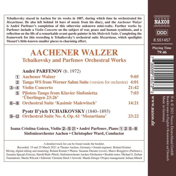 Aachener Walzer: Tchaikovsky And Parfenov Orchestral Works - Ioana Cristina Goicea