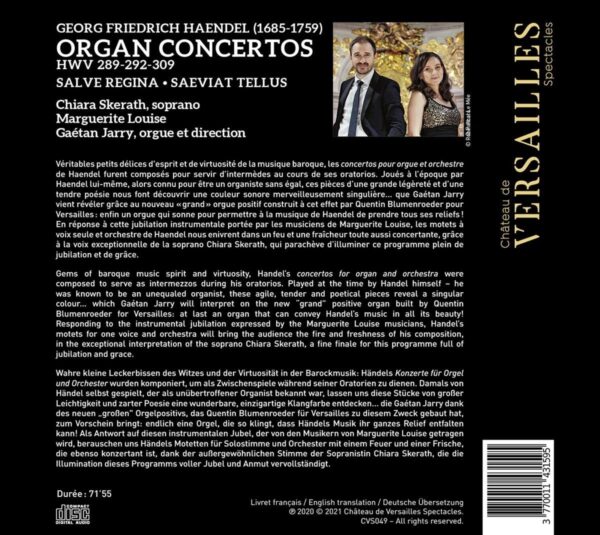 Handel: Organ Concertos Op.4 Nos.1, 4 & 7, Salve Regina, Saeviat tellus inter rigores - Chiara Skerath