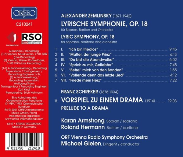 Zemlinsky: Lyrische Symphonie / Schreker: Vorspiel zu einem Drama - Michael Gielen