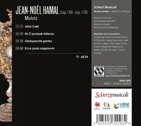 Jean-Noel Hamal: Motets - Nicolas Achten