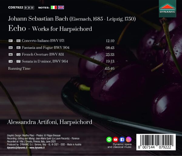 Bach: Echo, Works For Harpsichord - Alessandra Artifoni