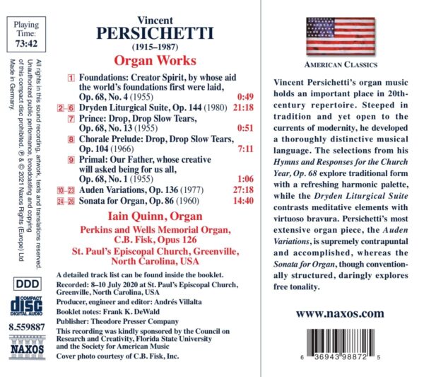 Vincent Persichetti: Organ Works - Iain Quinn